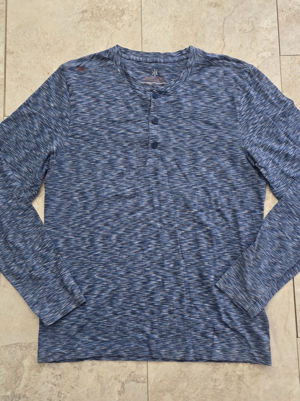 RHONE MEDIUM MEN’S LONG SLEEVE SPACE BLUE HENLEY T SHIRT SDH-172